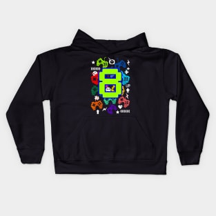 Kids 8Th Birthday Gamer It'S My Birthday 8 Kids Hoodie